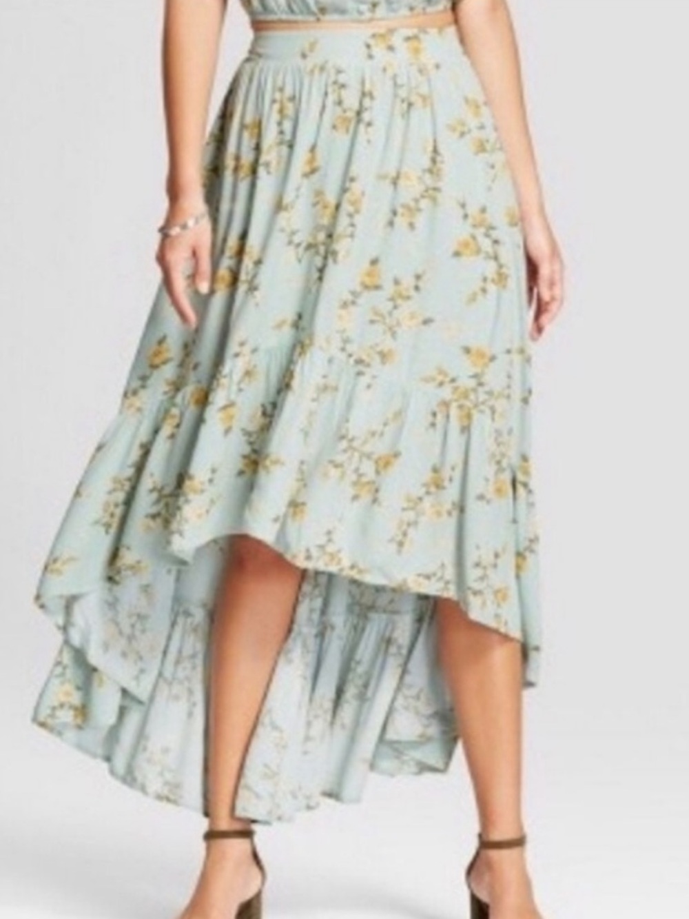 Target High Low Blue Floral Skirt